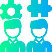 Teamwork Puzzle Solid Multi Gradient Icon vector