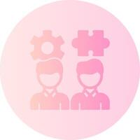 Teamwork Puzzle Gradient Circle Icon vector