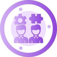 Teamwork Puzzle Glyph Gradient Icon vector