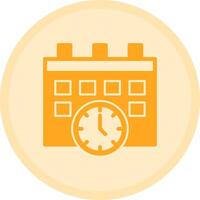 Calendar and Clock Multicolor Circle Icon vector