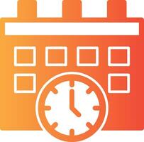 Calendar and Clock Solid Multi Gradient Icon vector