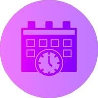 calendario y reloj degradado circulo icono vector