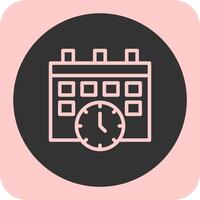Calendar and Clock Linear Round Icon vector