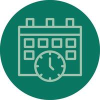 Calendar and Clock Line Multi color Icon vector