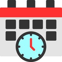 Calendar and Clock Flat Icon vector