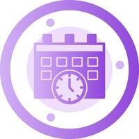 Calendar and Clock Glyph Gradient Icon vector