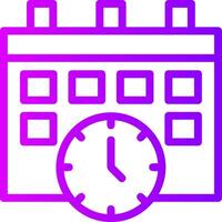 Calendar and Clock Linear Gradient Icon vector