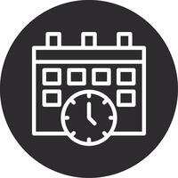 Calendar and Clock Inverted Icon vector