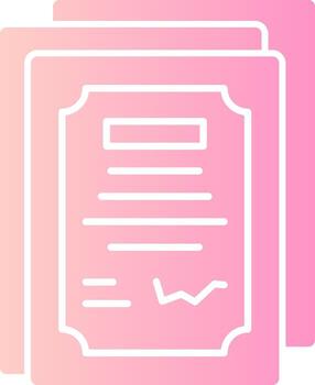 acuerdo documento sólido multi degradado icono vector