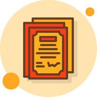 Agreement Document Filled Shadow Circle Icon vector