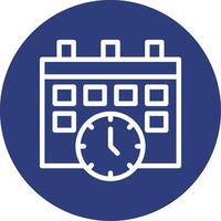 Calendar and Clock Outline Circle Icon vector