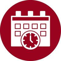 Calendar and Clock Glyph Circle Icon vector