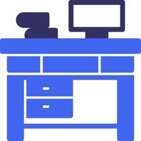 Office Desk Solid Two Color Icon vector