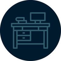 Office Desk Line Multi color Icon vector