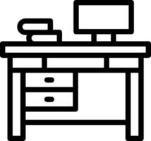 Office Desk Line Icon vector