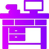 Office Desk Solid Multi Gradient Icon vector