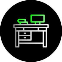 Office Desk Dual Gradient Circle Icon vector