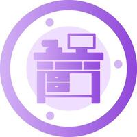 Office Desk Glyph Gradient Icon vector