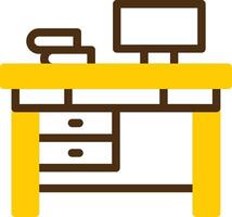 Office Desk Yellow Lieanr Circle Icon vector