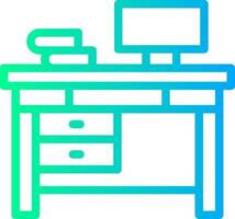 Office Desk Linear Gradient Icon vector