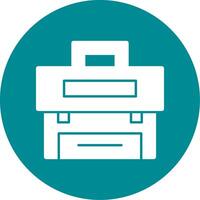 Suitcase Glyph Circle Icon vector