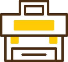 Suitcase Yellow Lieanr Circle Icon vector