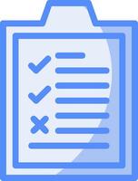 Checklist Line Filled Blue Icon vector
