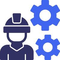 Worker Gear Solid Two Color Icon vector