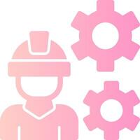 Worker Gear Solid Multi Gradient Icon vector