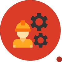 Worker Gear Flat Shadow Icon vector