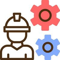 Worker Gear Color Filled Icon vector