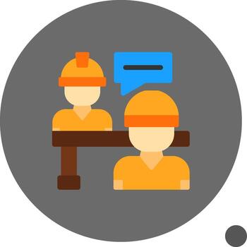 entrevistado plano sombra icono vector