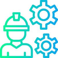 Worker Gear Linear Gradient Icon vector