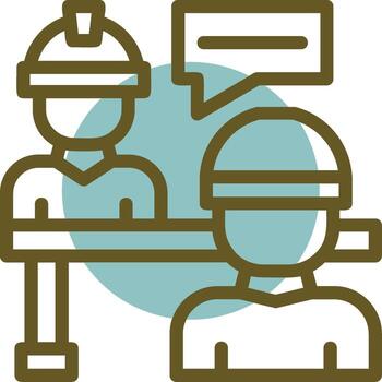 Interviewee Linear Circle Icon vector