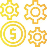 Dollar Sign and Gear Linear Gradient Icon vector