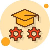 Training Hat Filled Shadow Circle Icon vector