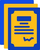 Contract Document Flat Two Color Icon vector