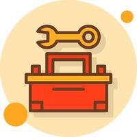 Toolbox and Wrench Filled Shadow Circle Icon vector