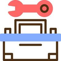 Toolbox and Wrench Color Filled Icon vector