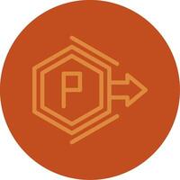 Parking permitted zone Line Multi color Icon vector