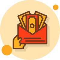 Hand with money for salary negotiation Filled Shadow Circle Icon vector