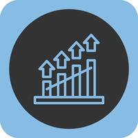 Ambition Arrow Linear Round Icon vector