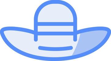 Hat Line Filled Blue Icon vector