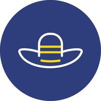 Hat Dual Line Circle Icon vector