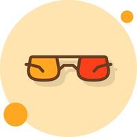 Sunglasses Filled Shadow Circle Icon vector