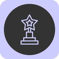 Trophy representing achievement Linear Round Icon vector