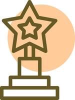 Trophy representing achievement Linear Circle Icon vector
