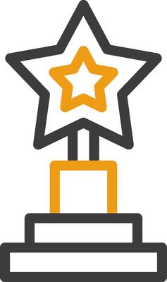 Trophy representing achievement Line Circle Icon