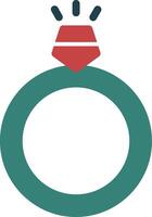 Ring Glyph Two Color Icon vector