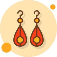 Earring Filled Shadow Circle Icon vector